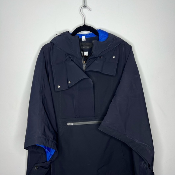 Burberry Caldbergh Oversized Hooded Poncho Blue Women’s M/L $1,890 - Picture 2 of 6